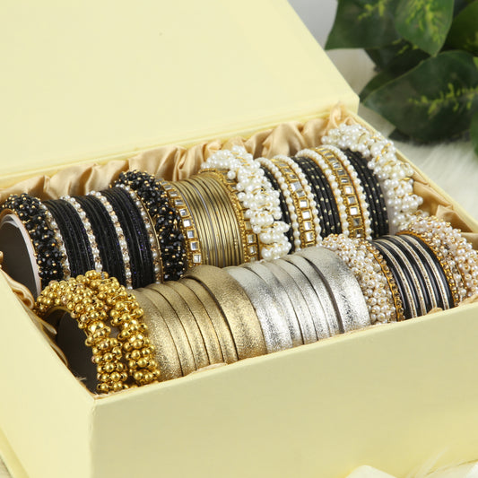Black Affair Bangles Gift Box – Premium Black & Gold Set