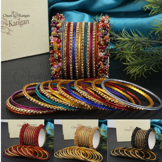 Royal Gajra Bangles Set – Premium Metal Bangles