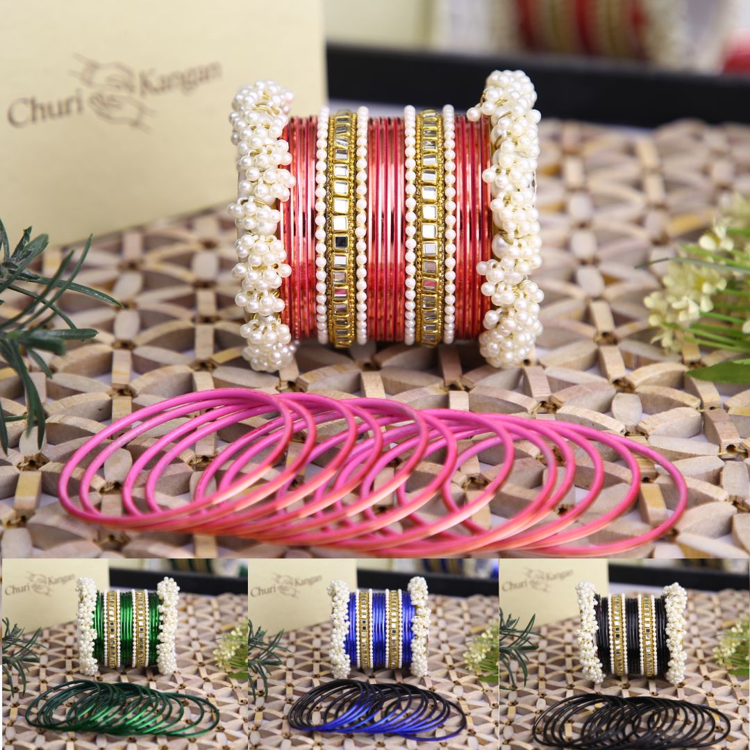 Plain Metal Gajra Kundan Set