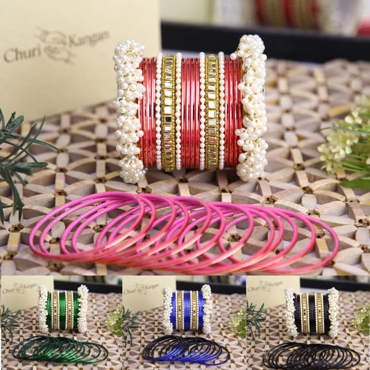 Plain Metal Gajra Kundan Set