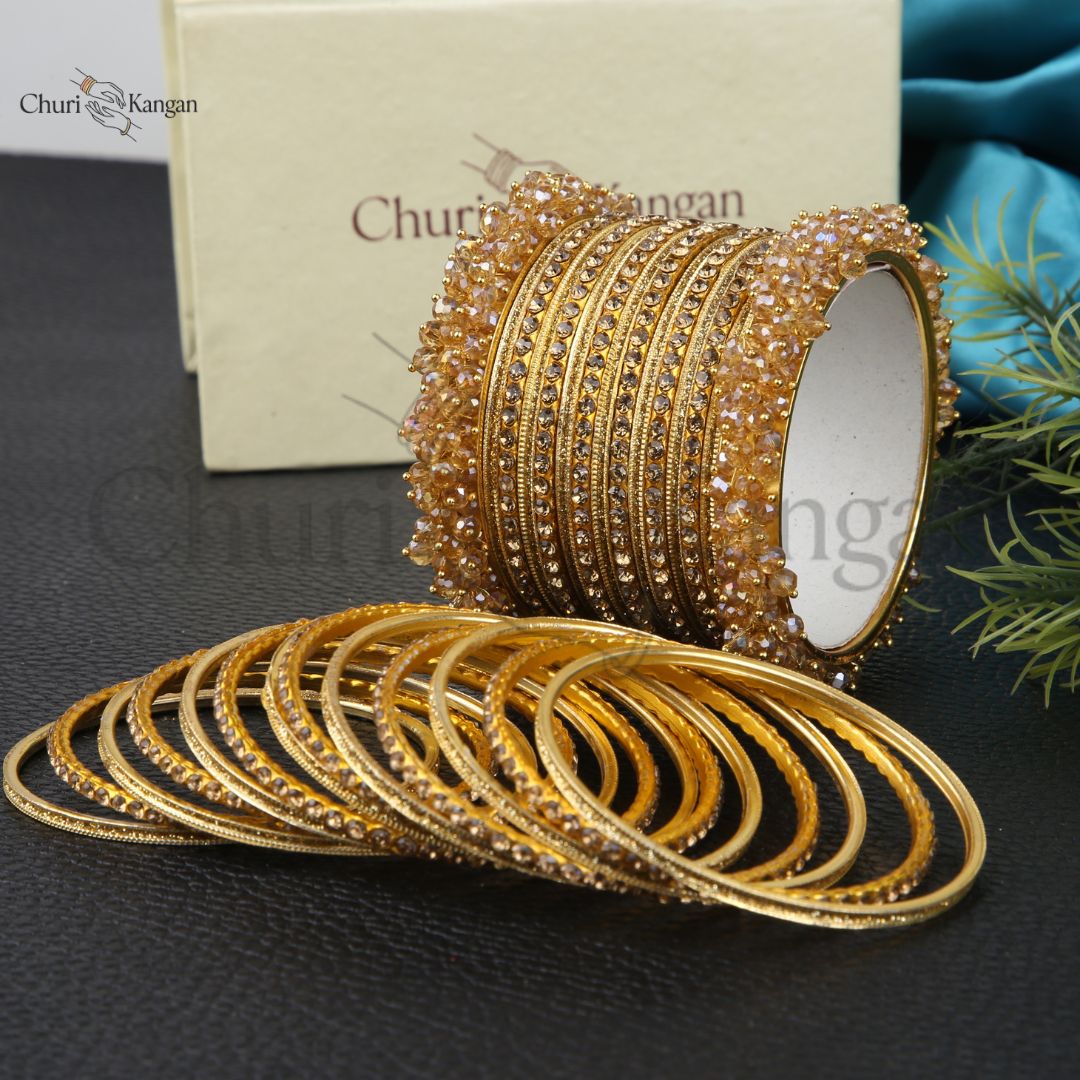 Royal Gajra Bangles Set – Premium Metal Bangles