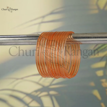 Amber orange glossy jelly glass bangles bright festive color