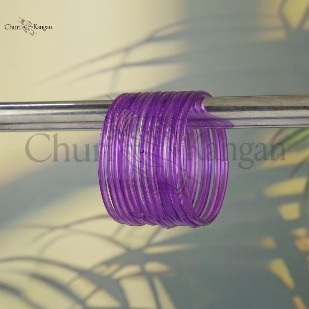 Lavender purple glossy jelly glass bangles soft aesthetic
