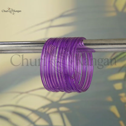 Lavender purple glossy jelly glass bangles soft aesthetic