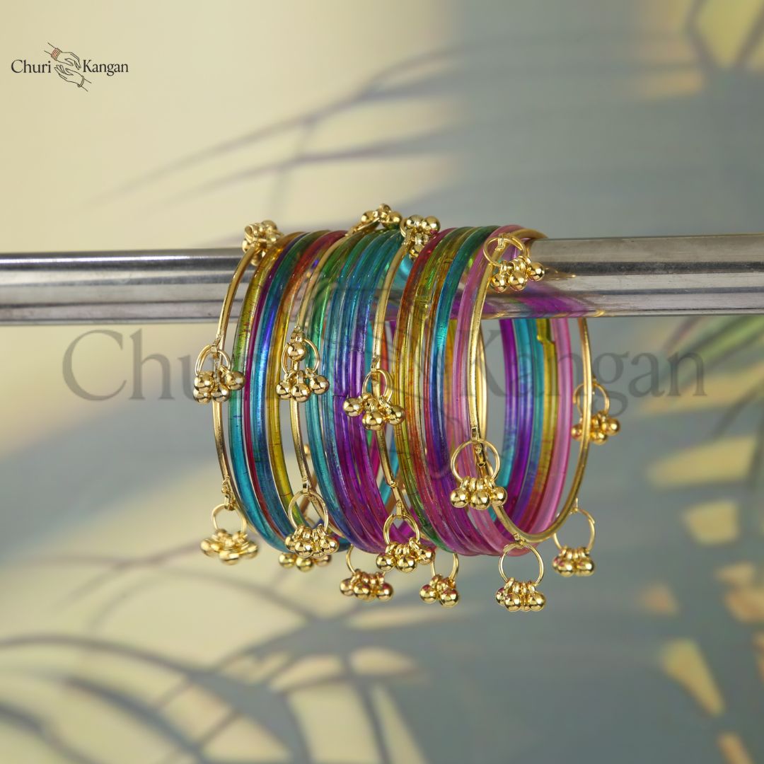 Multicolor glossy jelly kangan bangles for mehndi events