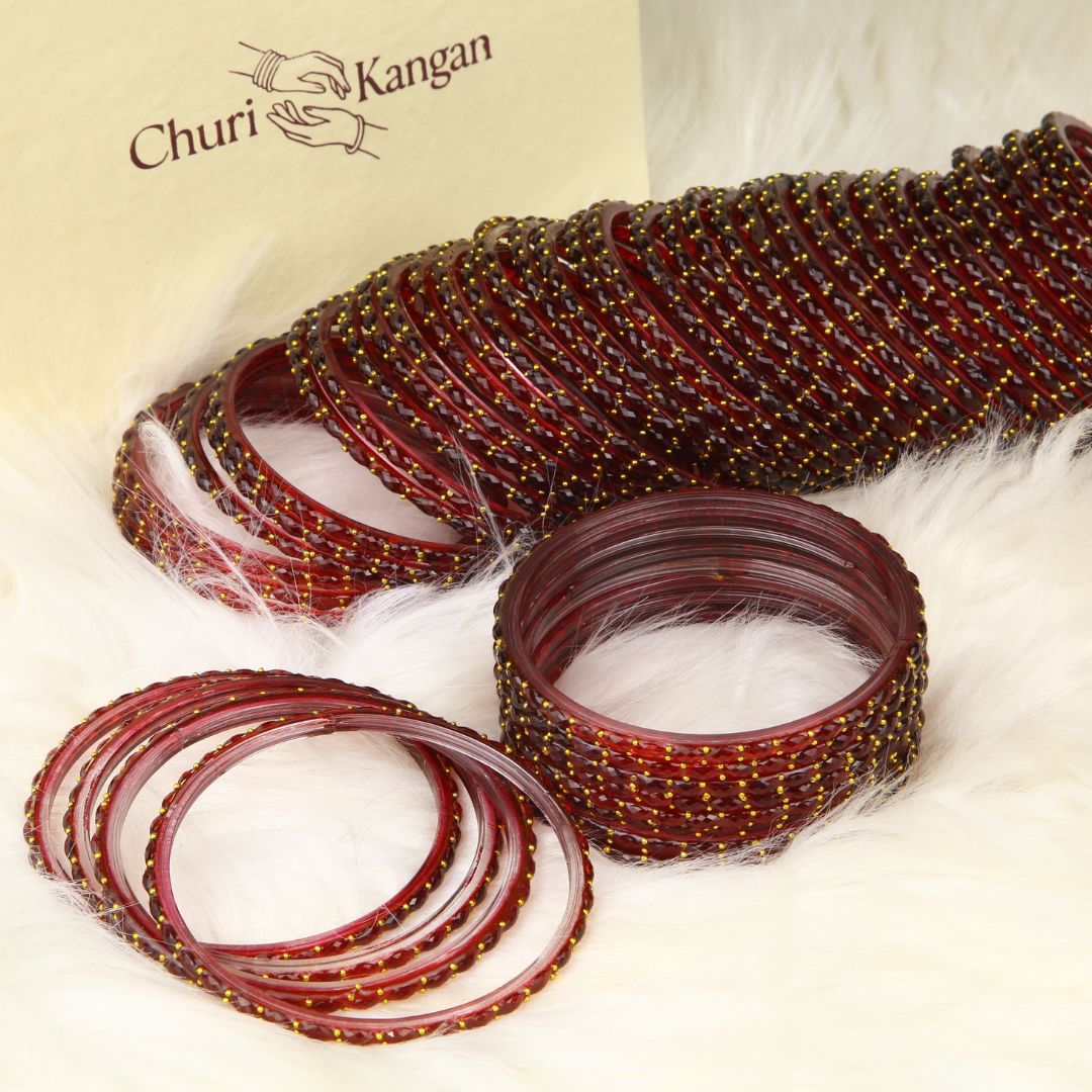 Imported Raindrop Glass Bangles – (12 Bangles)