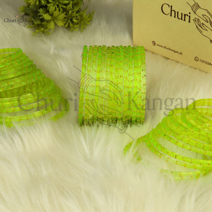 Imported Raindrop Glass Bangles -(12 Bangles)