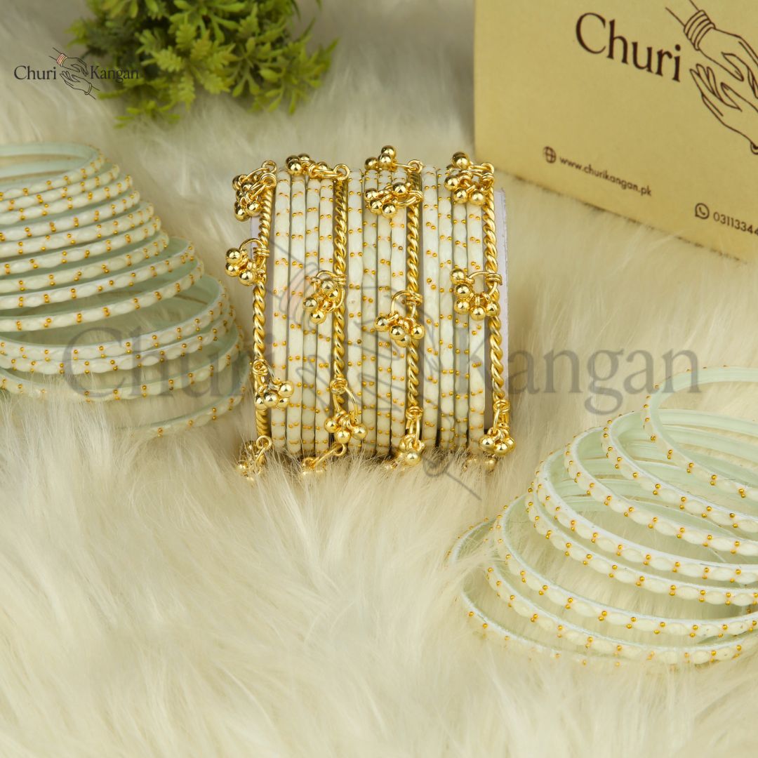 Imported Raindrop Glass Bangles -(12 Bangles)