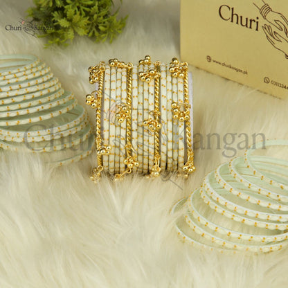 Imported Raindrop Glass Bangles -(12 Bangles)