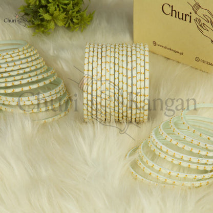 Imported Raindrop Glass Bangles -(12 Bangles)