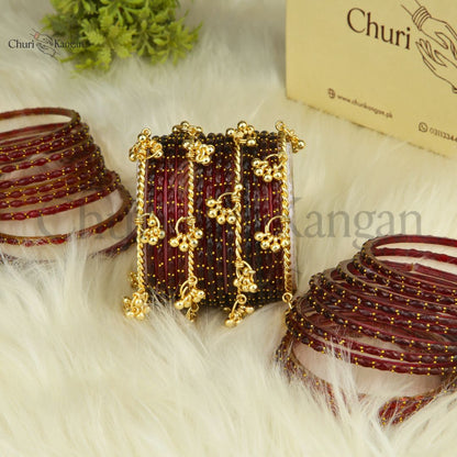 Imported Raindrop Glass Bangles -(12 Bangles)