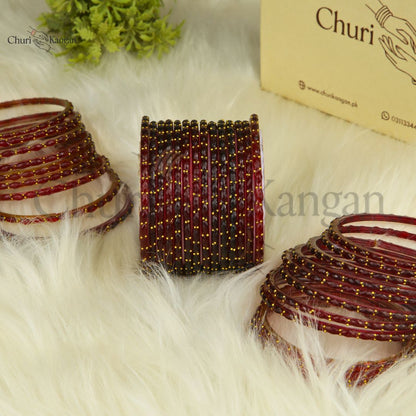 Imported Raindrop Glass Bangles -(12 Bangles)