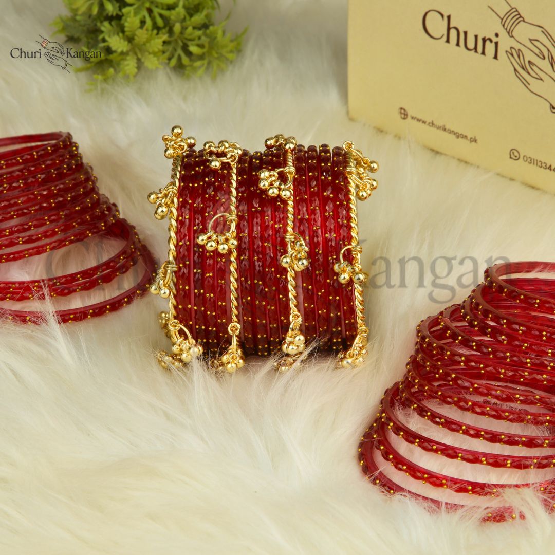 Imported Raindrop Glass Bangles -(12 Bangles)