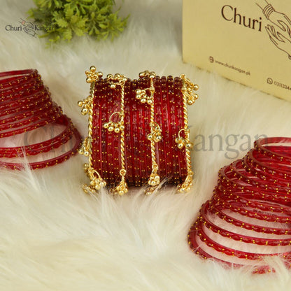 Imported Raindrop Glass Bangles -(12 Bangles)