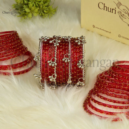 Imported Raindrop Glass Bangles -(12 Bangles)