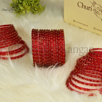Imported Raindrop Glass Bangles -(12 Bangles)
