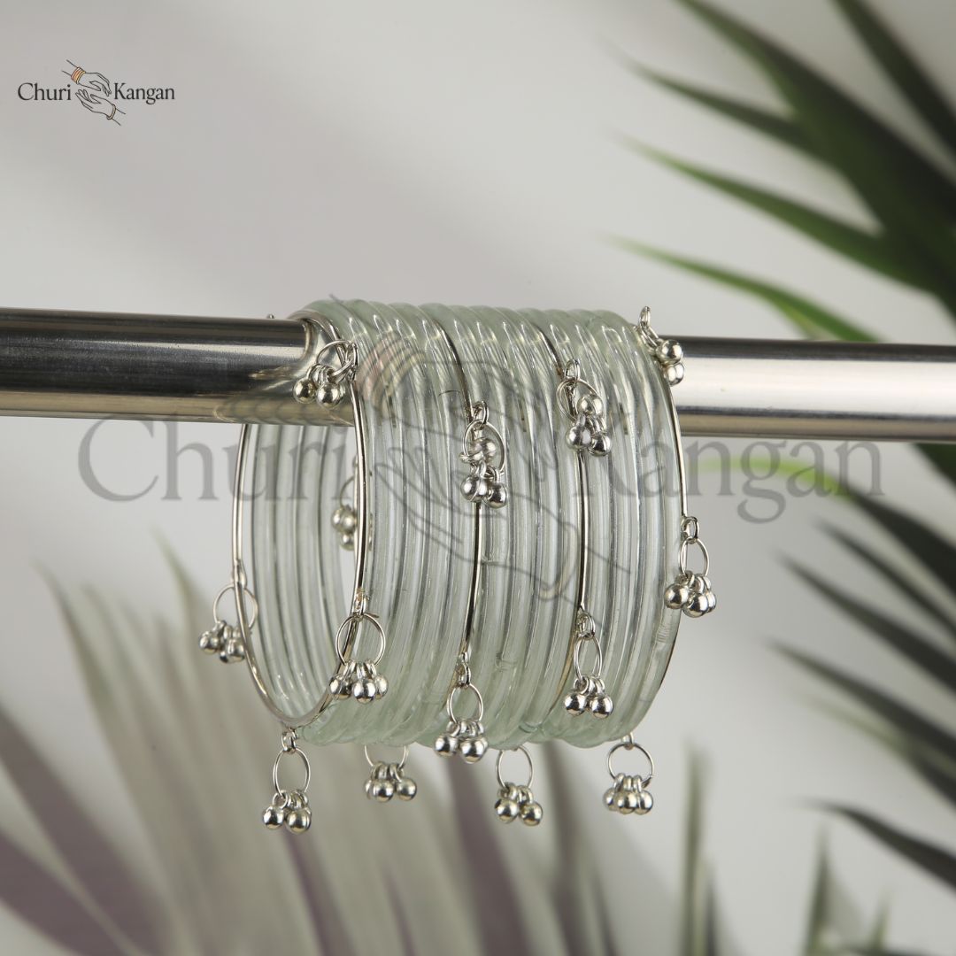 Transparent Glossy Jelly Bangles Set - (12-pcs)