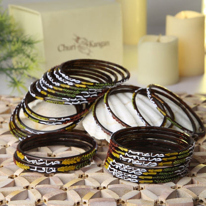 Jamni (Purple) Customized Name Glass Bangles – Handcrafted Hyderabadi Churi by ChuriKangan.pk