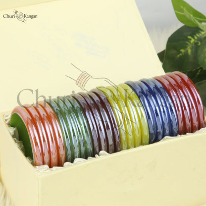 Marble Kada Bangles Gift Box – 24 Piece Set