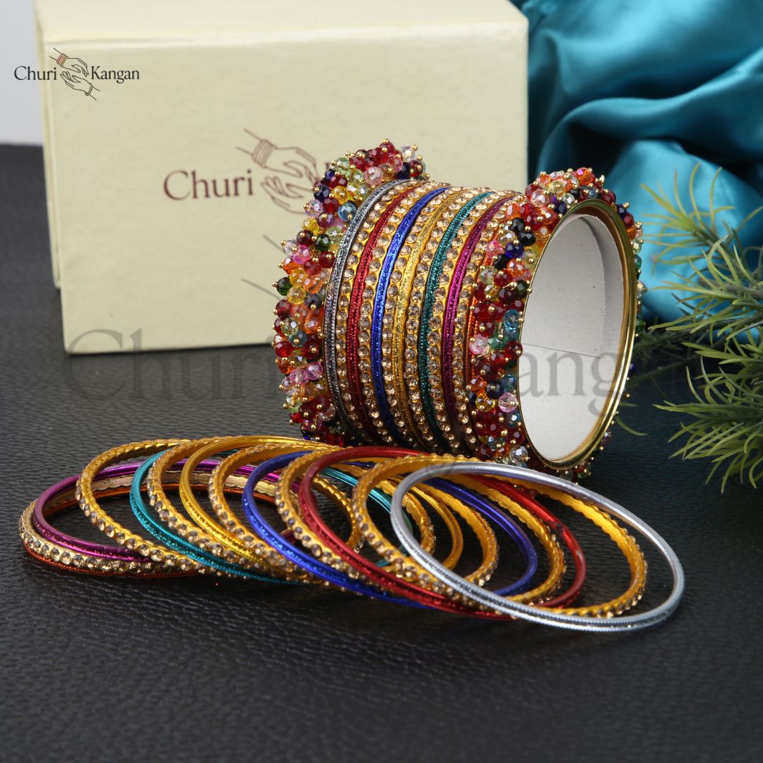 Royal Gajra Bangles Set – Premium Metal Bangles