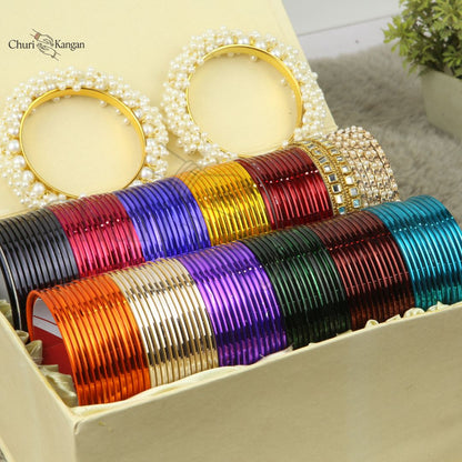 Plain Metal Bangles Gift Box – Vibrant Shades