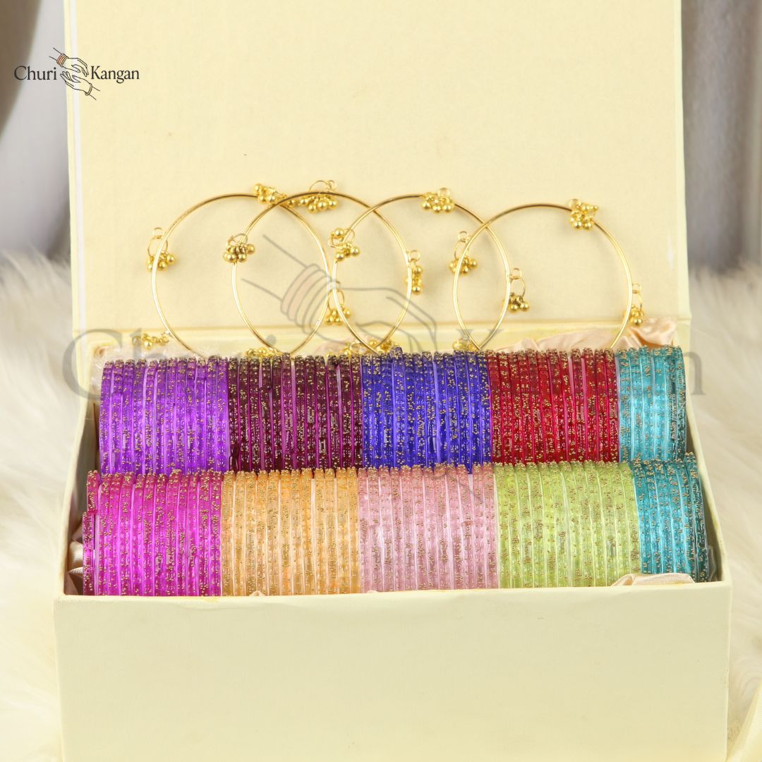 Colorful Jugnu Glass Bangles Gift Box