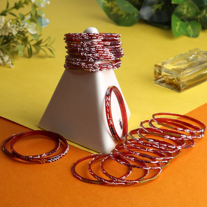 Red Customized English Name Glass Bangles – Handmade Hyderabadi Personalized Bangles from ChuriKangan.pk