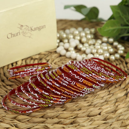 Red Hyderabadi Customized Urdu Name Glass Bangles – Handmade by ChuriKangan.pk