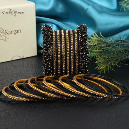 Royal Gajra Bangles Set – Premium Metal Bangles