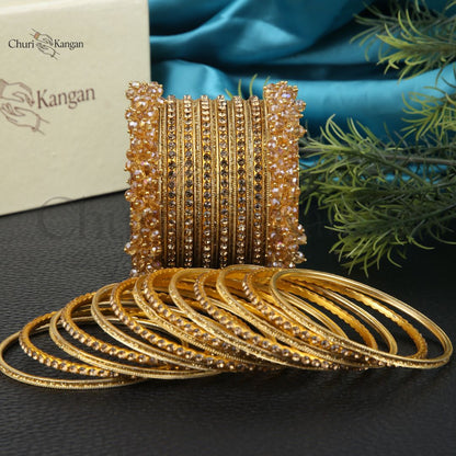 Royal Gajra Bangles Set – Premium Metal Bangles