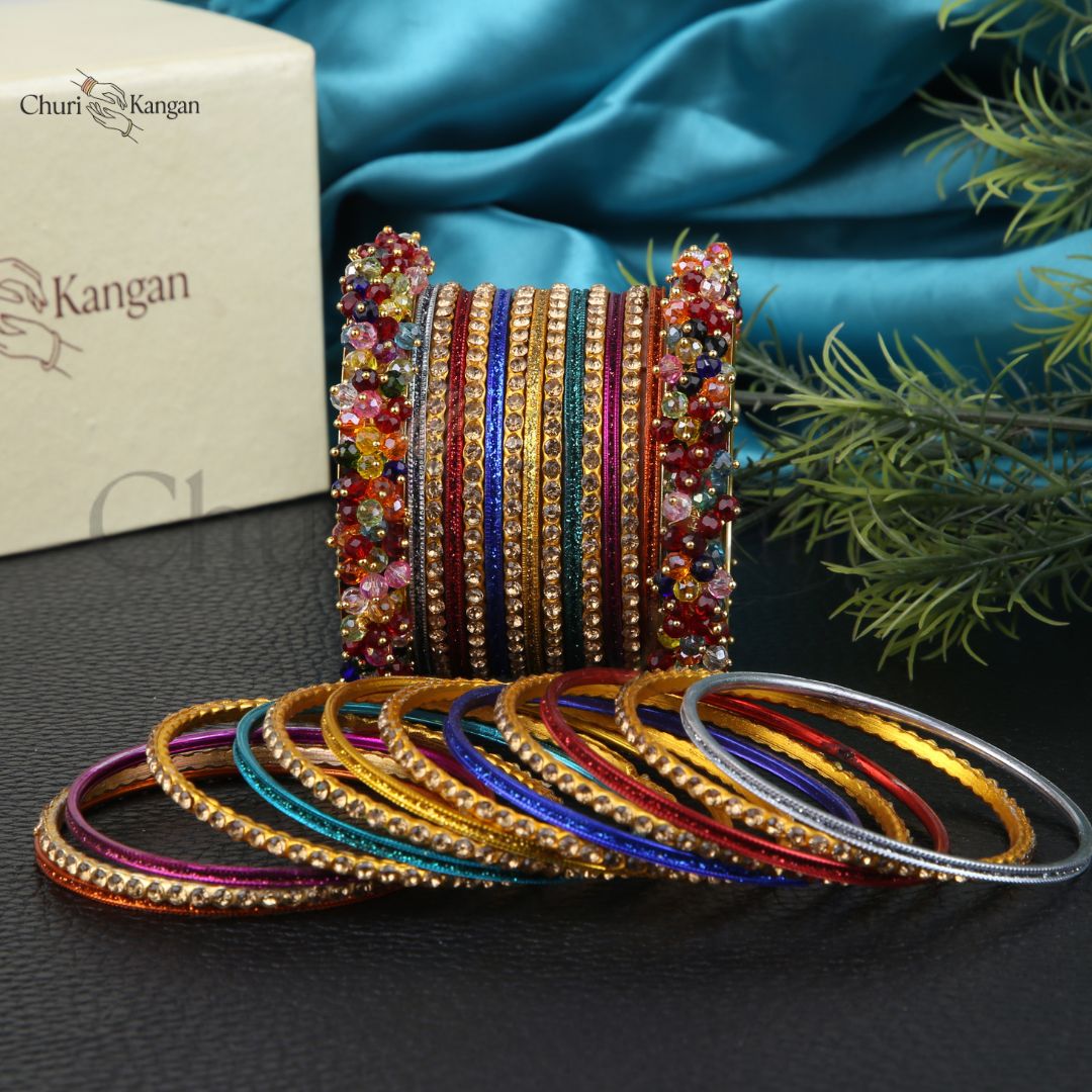 Royal Gajra Bangles Set – Premium Metal Bangles