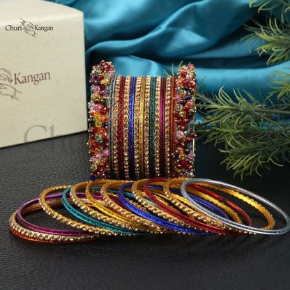 Royal Gajra Bangles Set – Premium Metal Bangles