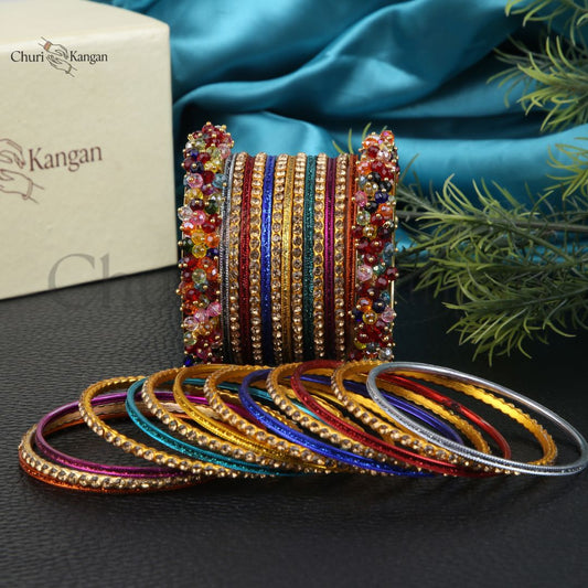 Royal Gajra Bangles Set – Premium Metal Bangles