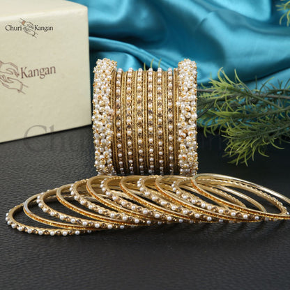 Royal Gajra Bangles Set – Premium Metal Bangles