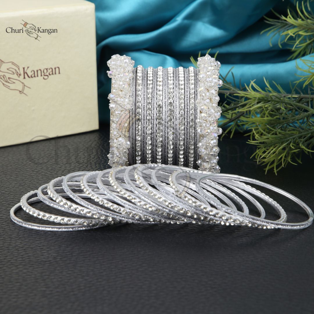 Royal Gajra Bangles Set – Premium Metal Bangles