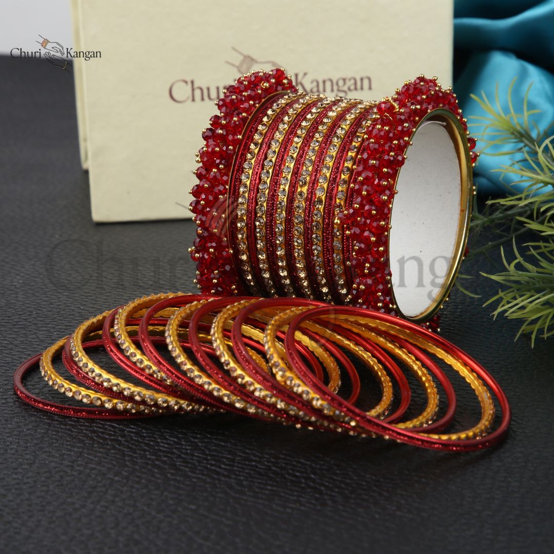 Royal Gajra Bangles Set – Premium Metal Bangles