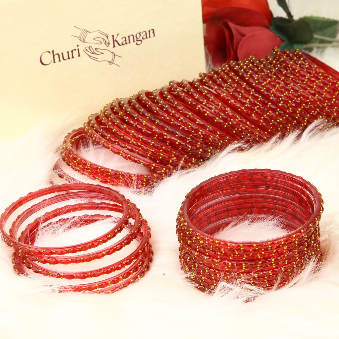 Imported Raindrop Glass Bangles – (12 Bangles)