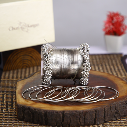 Steel Gajra Set – Golden & Silver