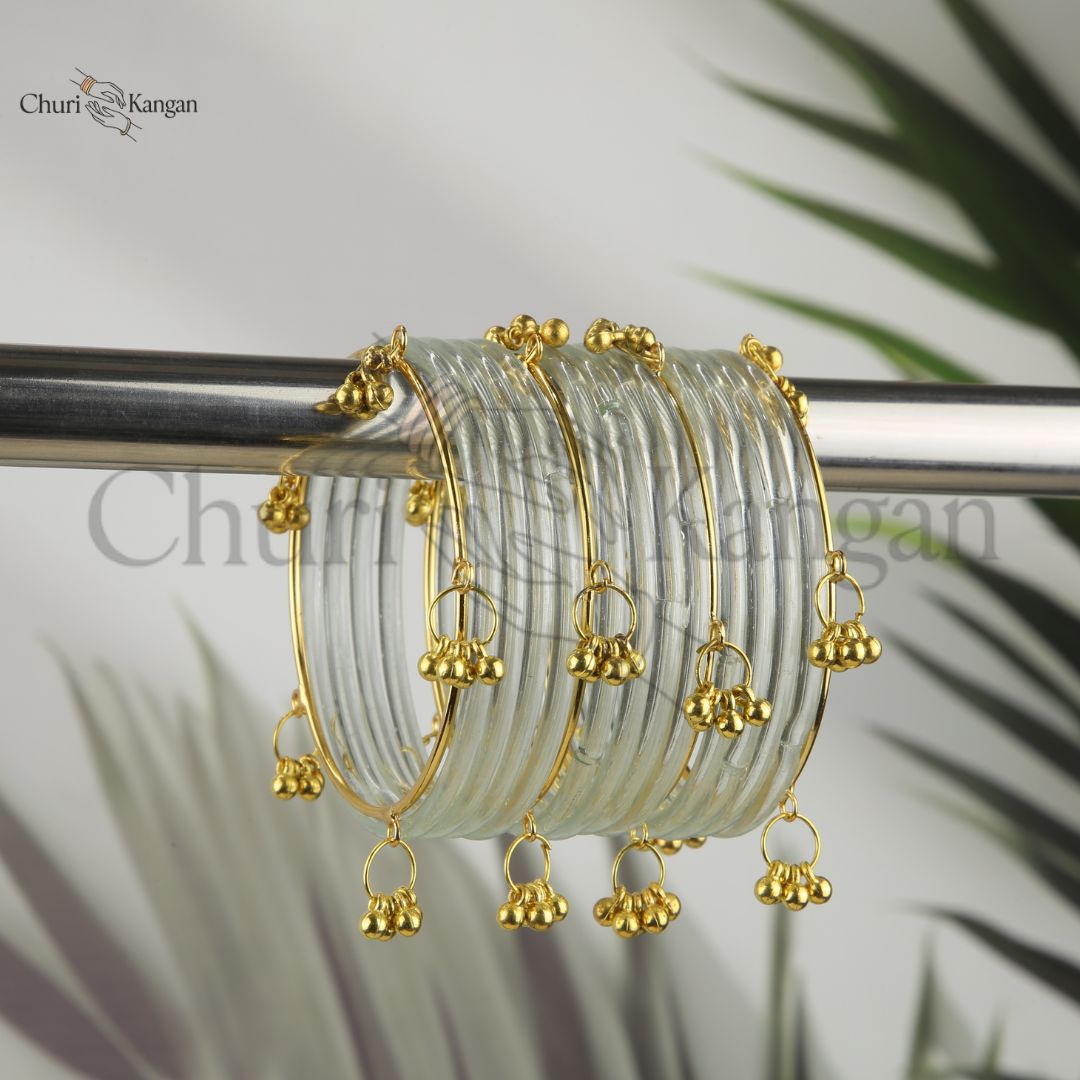 Transparent Glossy Jelly Bangles Set - (12-pcs)
