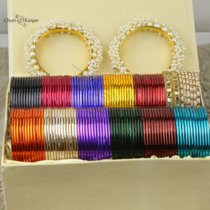 Plain Metal Bangles Gift Box – Vibrant Shades